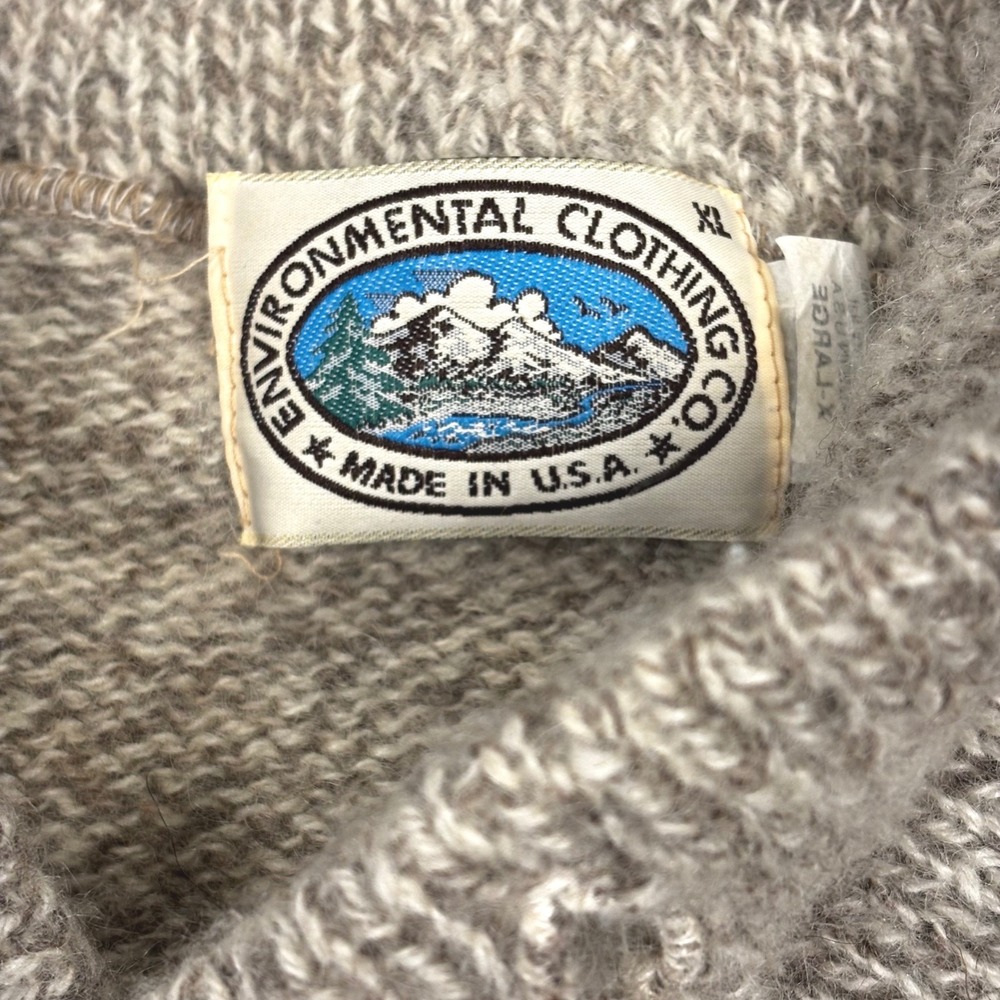Environmental Clothing Co Shawl Collar Button Up Sweater Mens XL Made USA - Picture 6 of 6